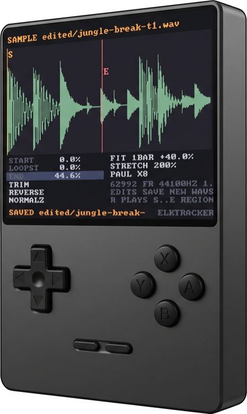 ElkTracker running on a retro handheld